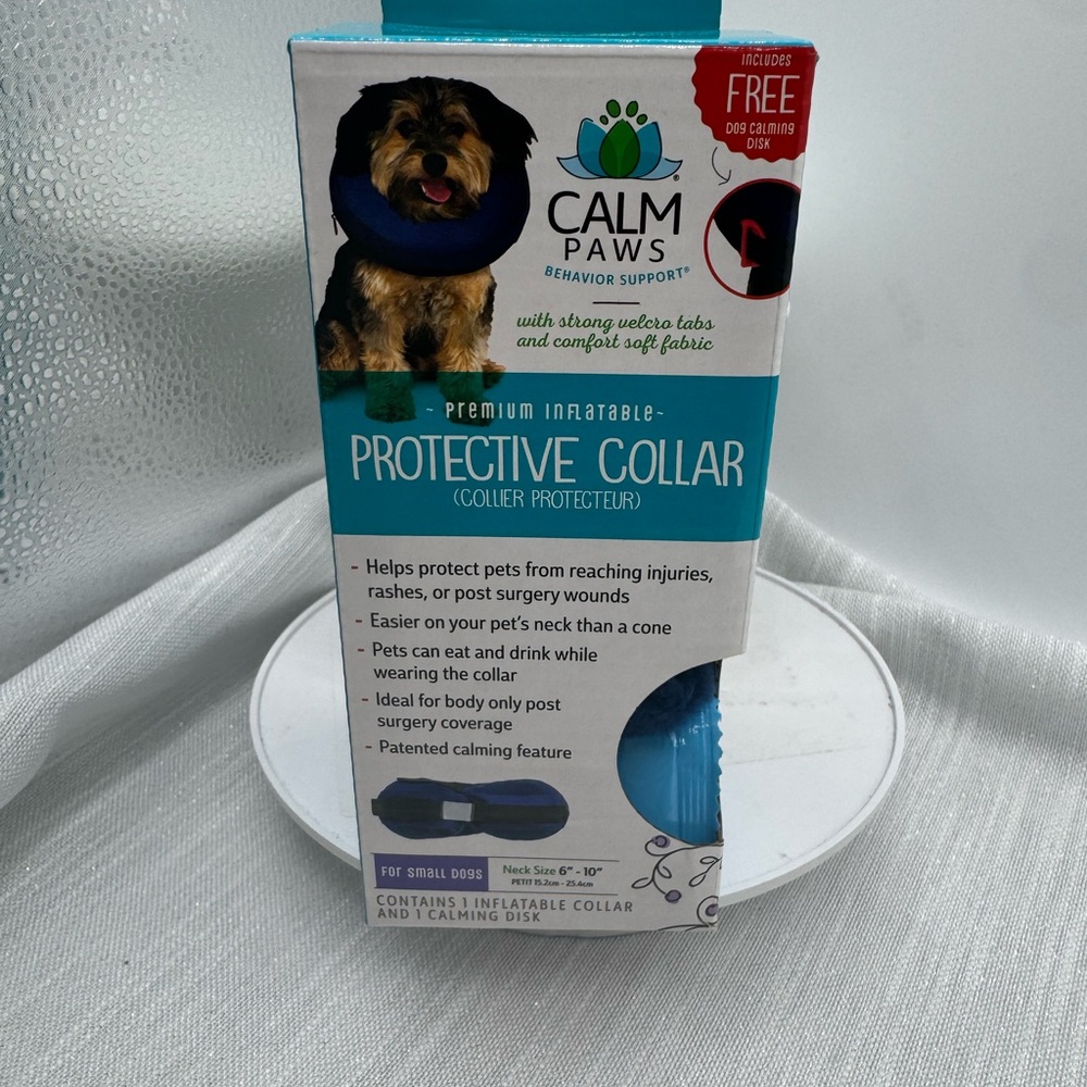 Calm Paws premium inflatable, protective collar, small dogs, neck size 6–10” NIB - Picture 2 of 9